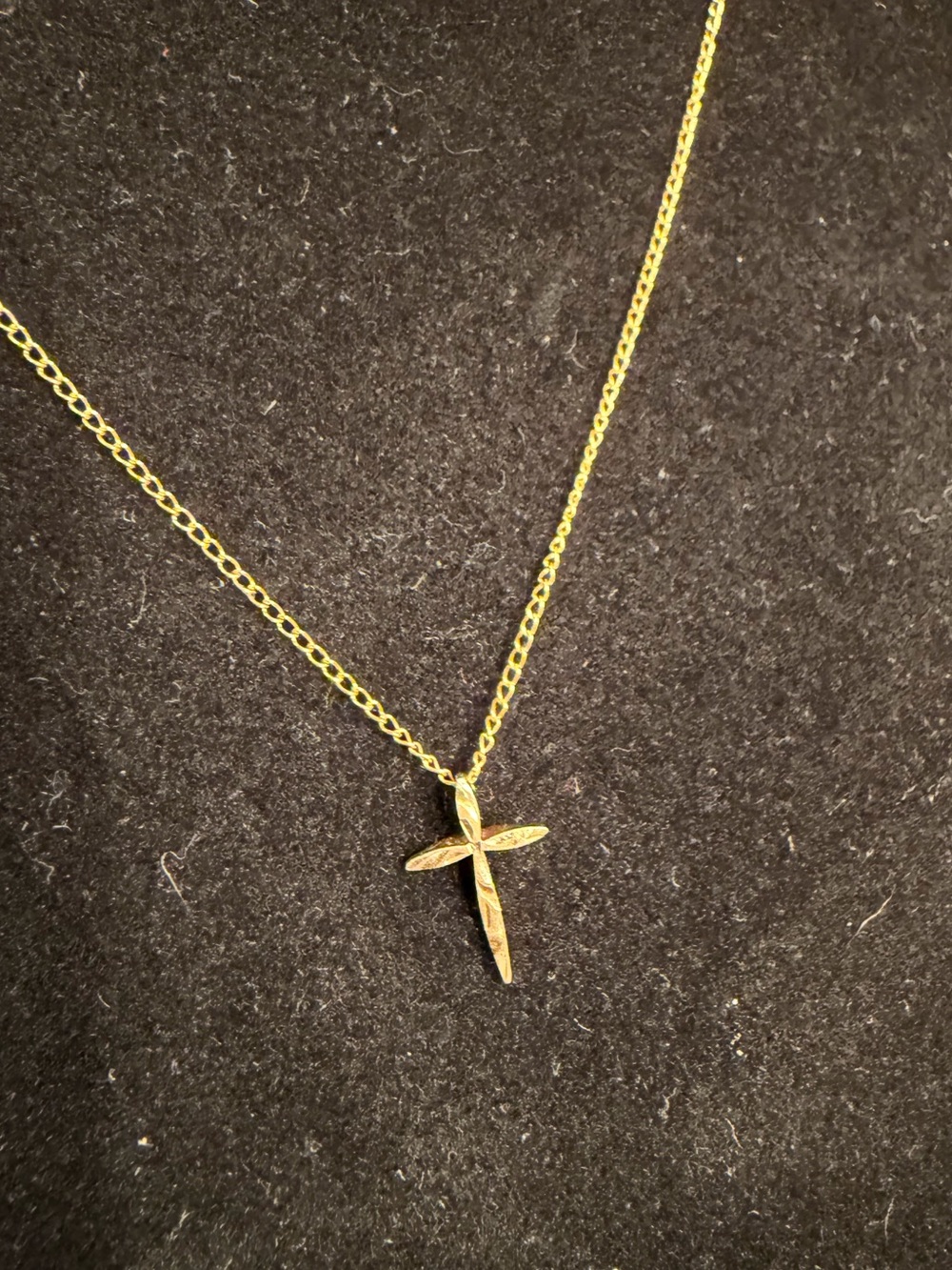 Vintage 14K Gold Cross Necklace Dainty Solid Gold Cross Pendant Minimalist